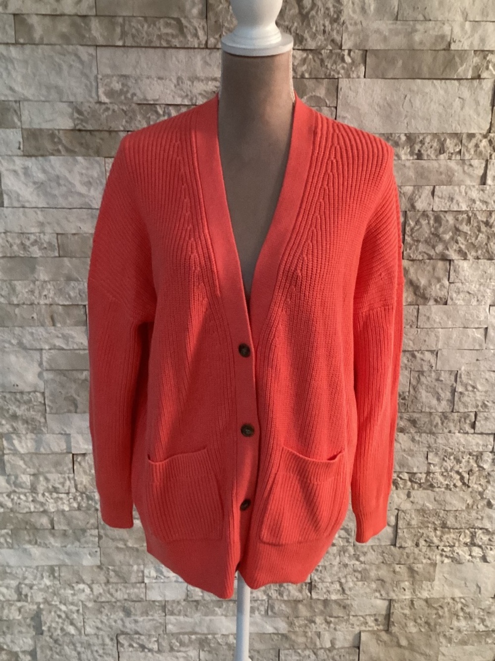 J.Crew Chunky V-Neck Cotton-Cashmere Blend Cardigan Sweater (NWT)